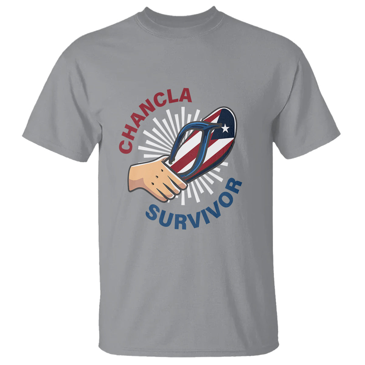 chancla-survivor-funny-spanish-joke-puerto-rico-t-shirt
