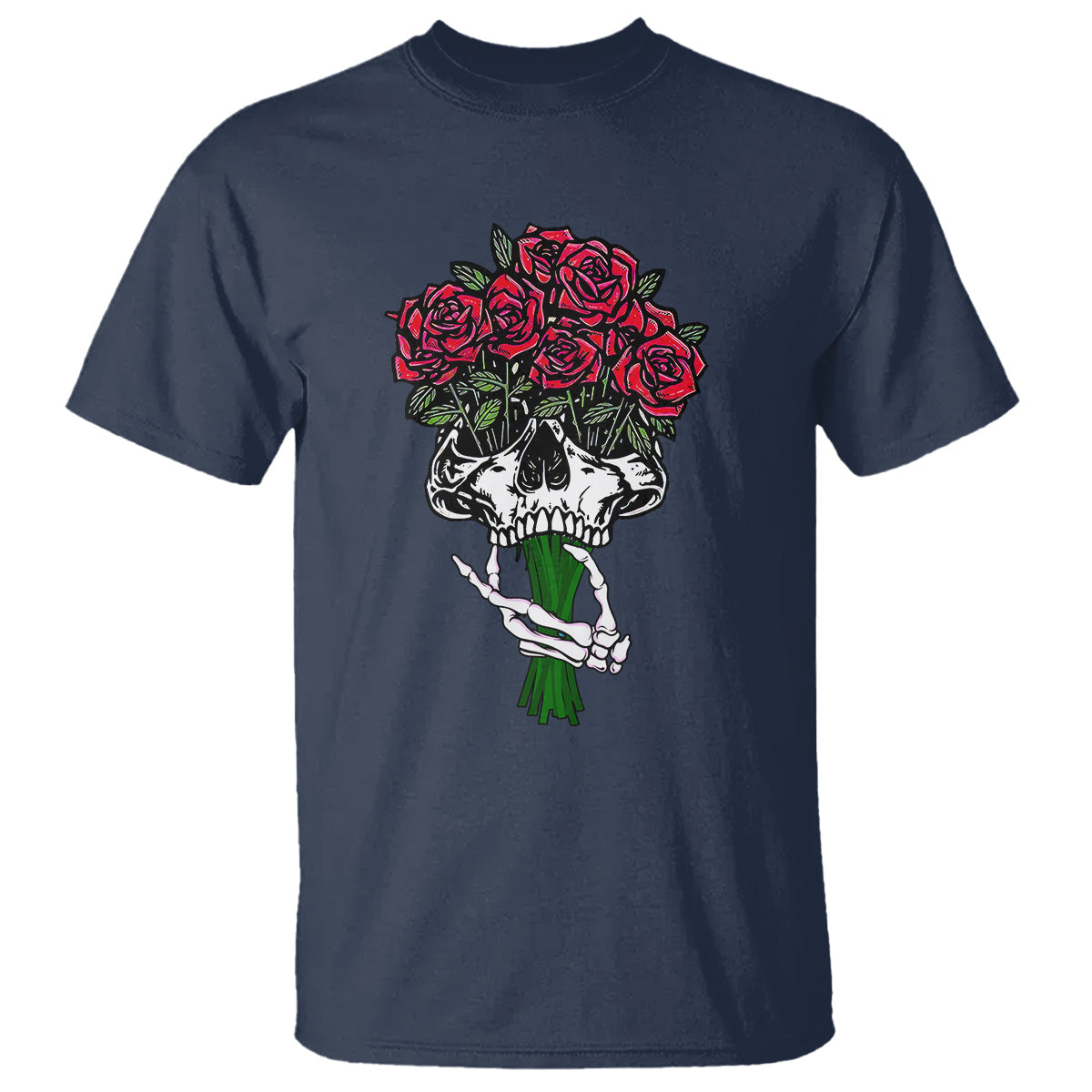 skeleton-hand-red-rose-flowers-skull-t-shirt