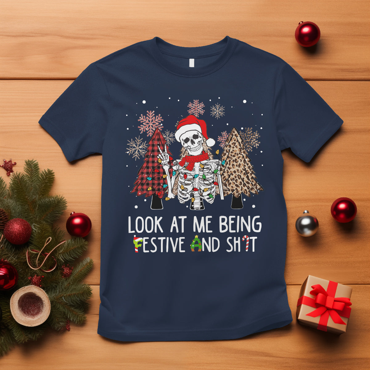christmas-t-shirt-skeleton-look-at-me-being-festival-and-shit-leopard-xmas-tree