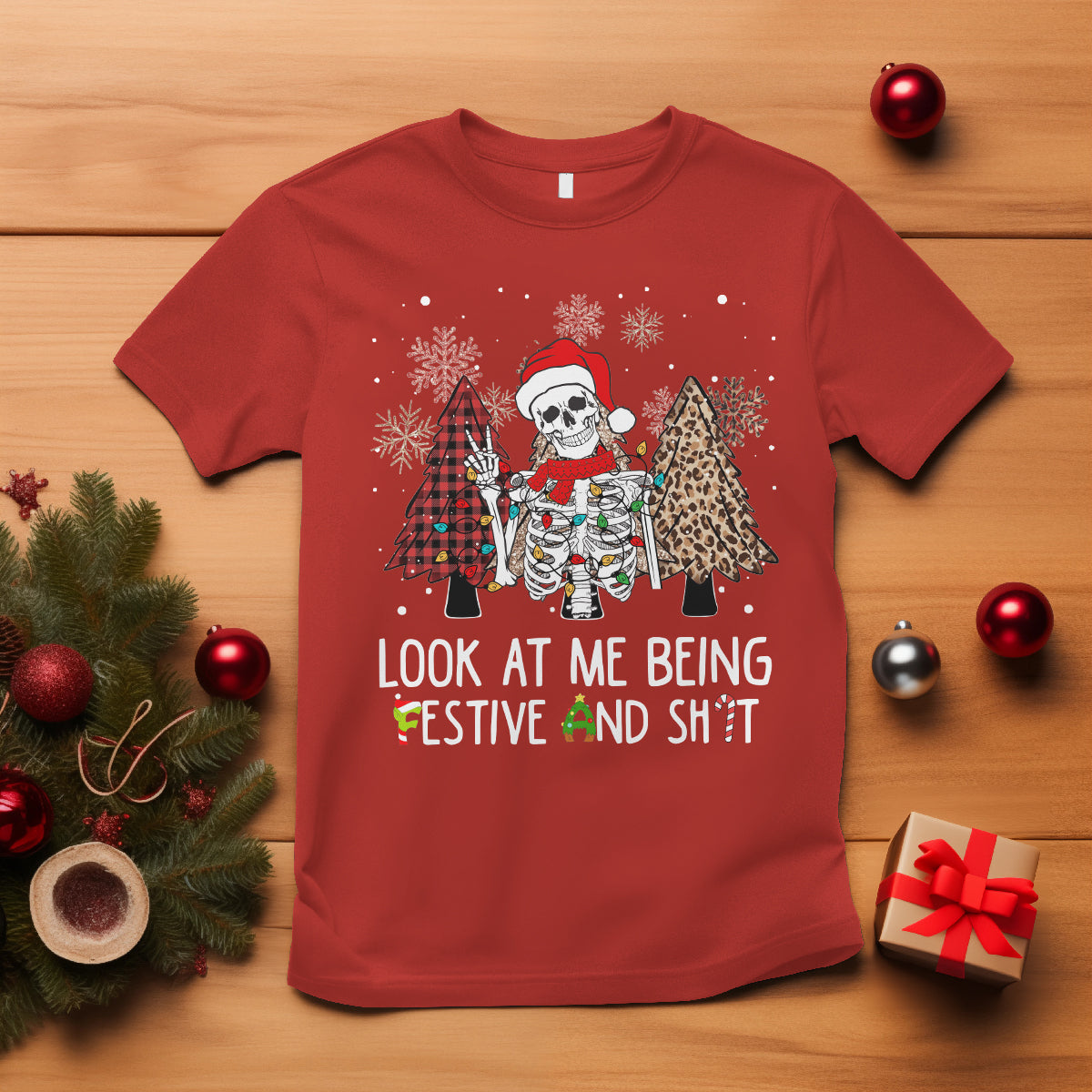 christmas-t-shirt-skeleton-look-at-me-being-festival-and-shit-leopard-xmas-tree