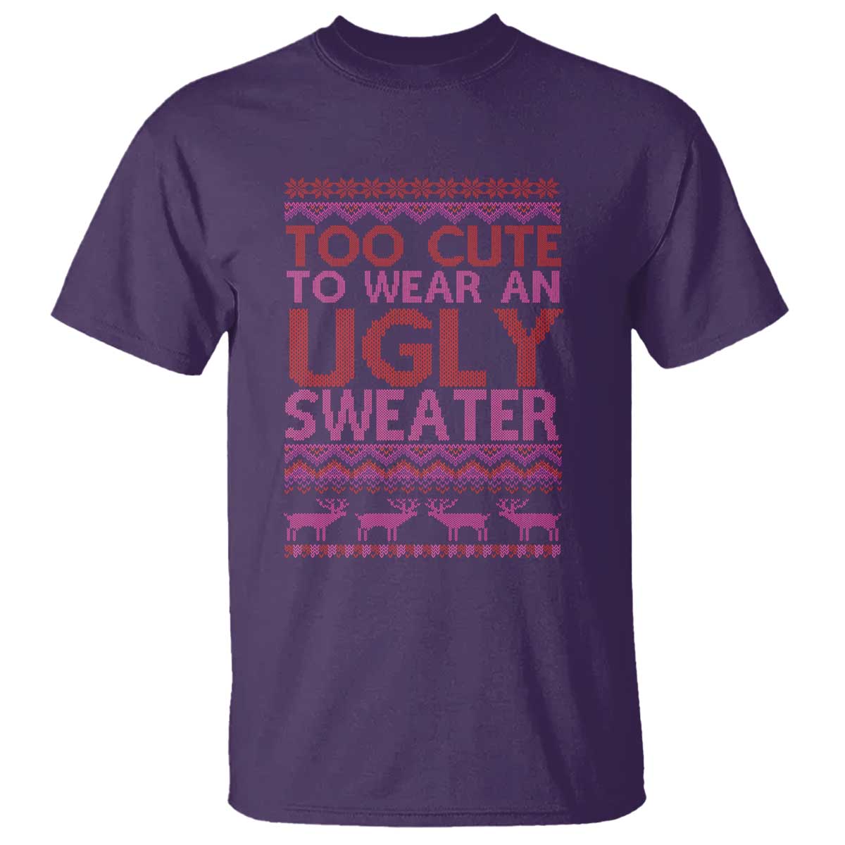 funny-christmas-t-shirt-too-cute-to-wear-an-ugly-sweater