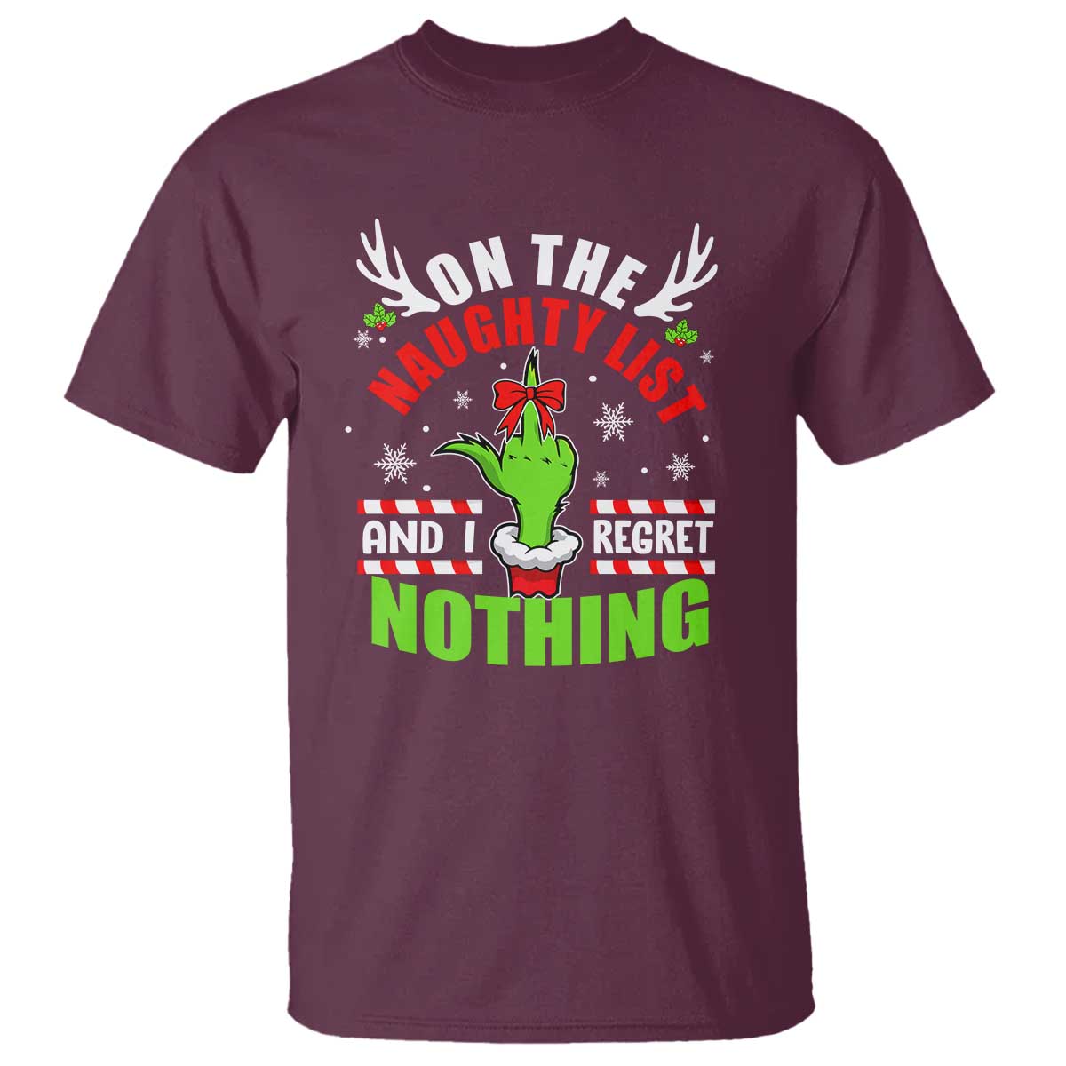 funny-christmas-t-shirt-on-the-list-of-naughty-and-i-regret-nothing