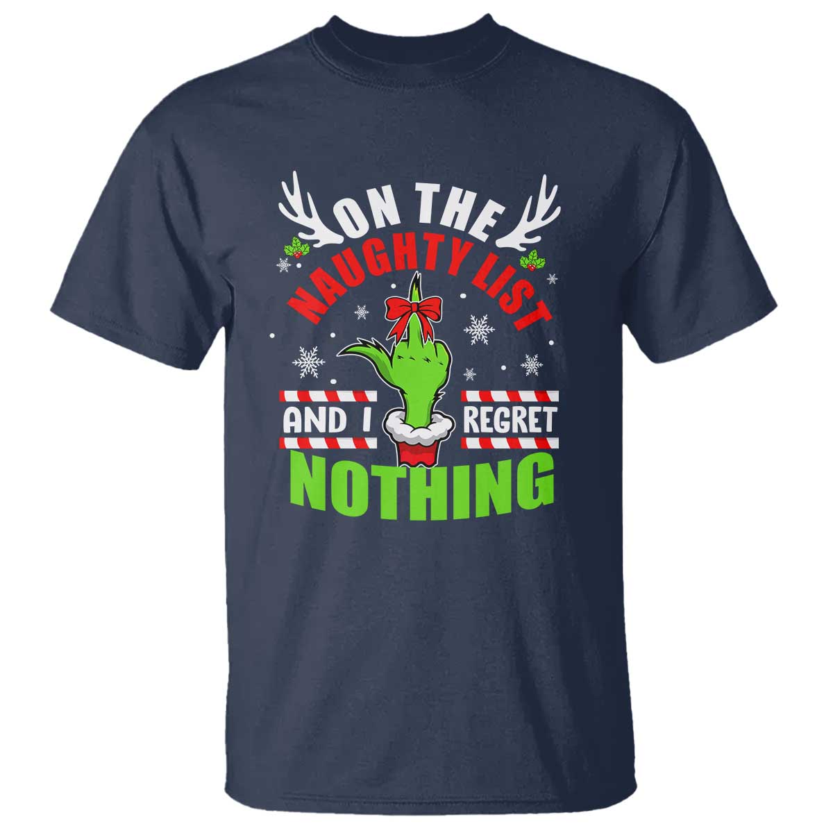 funny-christmas-t-shirt-on-the-list-of-naughty-and-i-regret-nothing