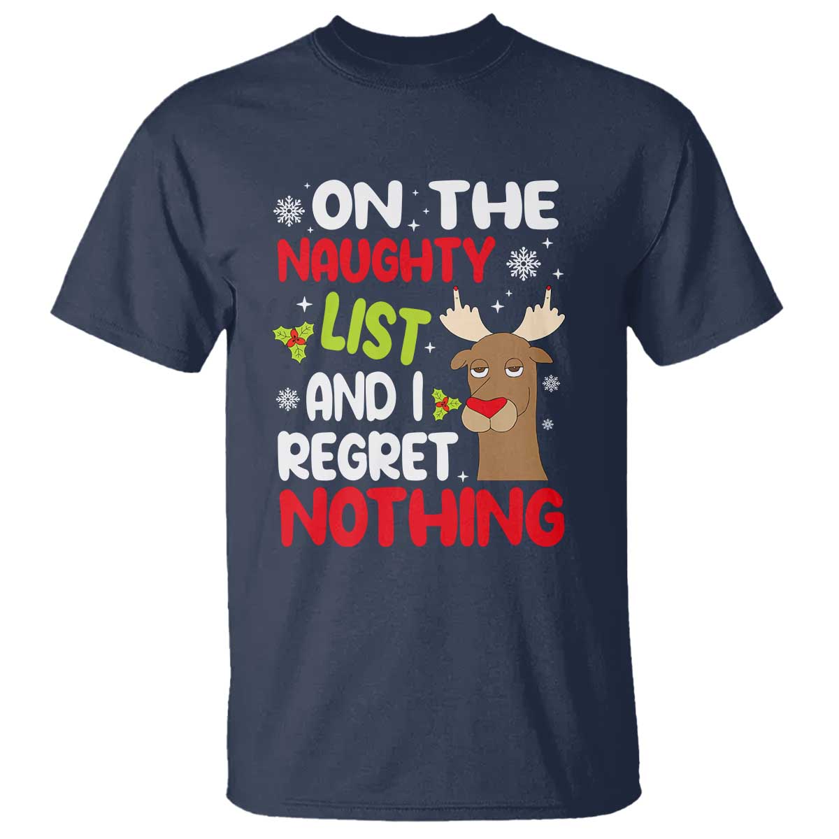 funny-christmas-t-shirt-on-the-list-of-naughty-and-i-regret-nothing-reindeer