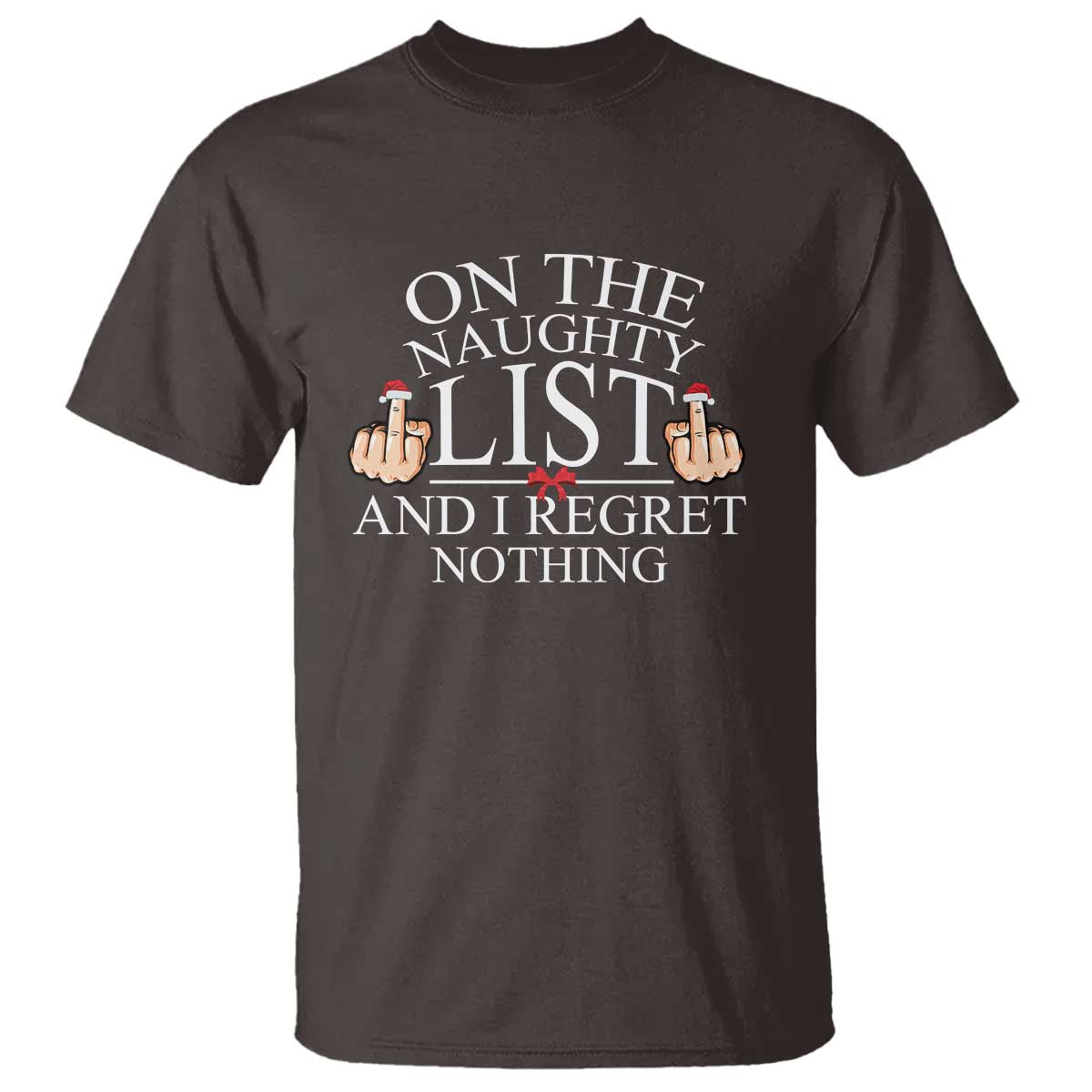 funny-christmas-t-shirt-on-the-list-of-naughty-and-i-regret-nothing-middle-finger