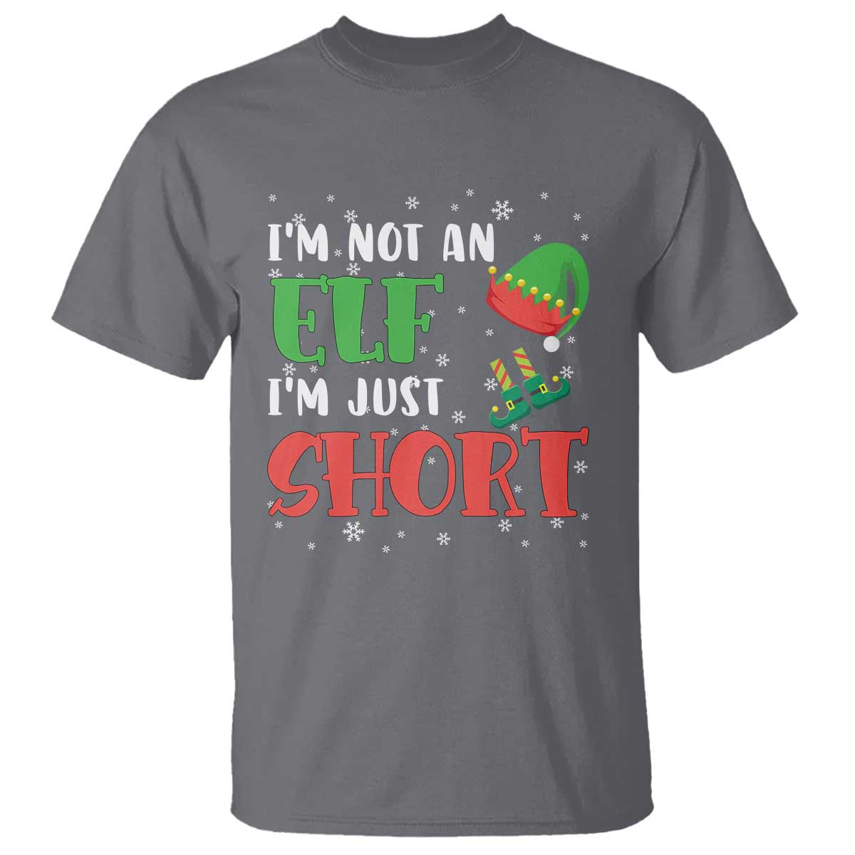 funny-christmas-t-shirt-im-not-an-elf-just-short