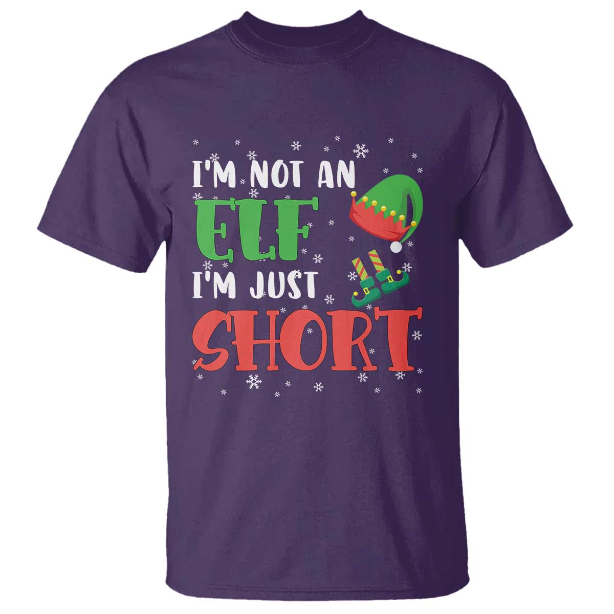 funny-christmas-t-shirt-im-not-an-elf-just-short