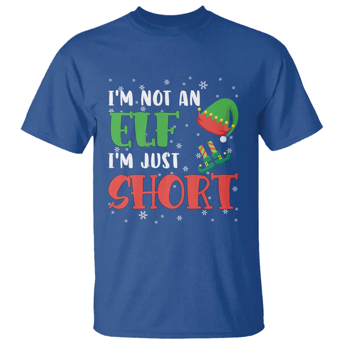 funny-christmas-t-shirt-im-not-an-elf-just-short