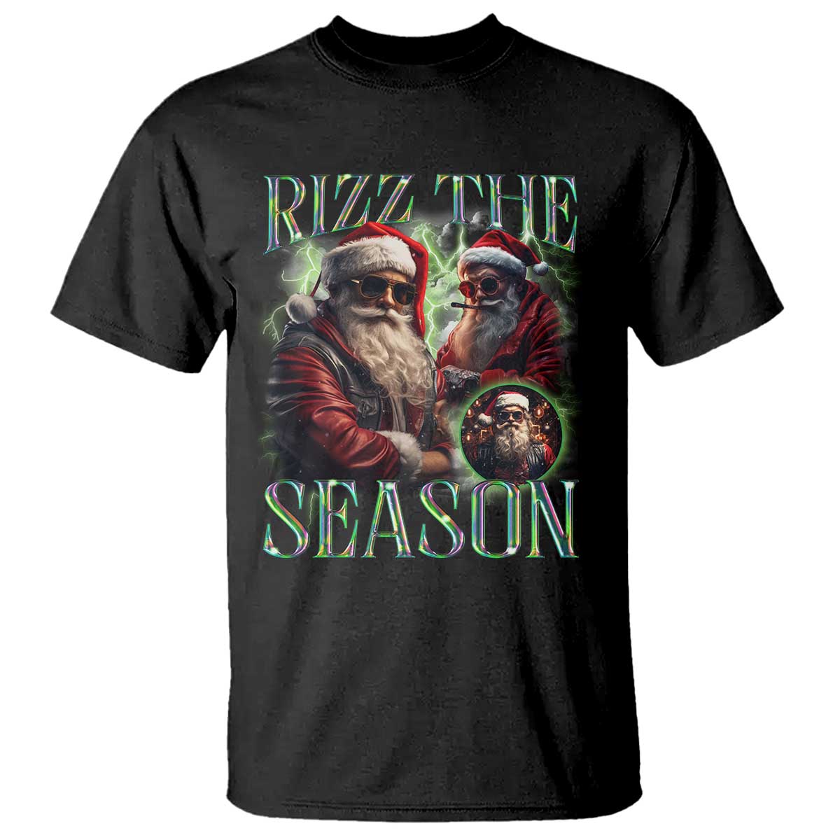 funny-christmas-santa-t-shirt-rizz-the-season-cool-santa