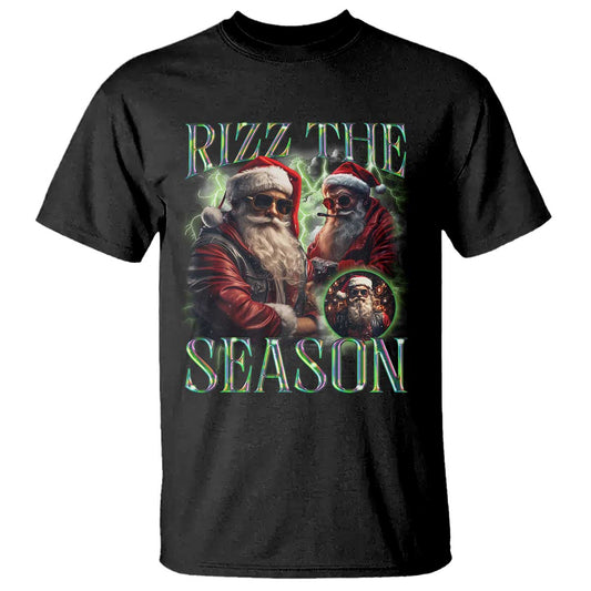 funny-christmas-santa-t-shirt-rizz-the-season-cool-santa
