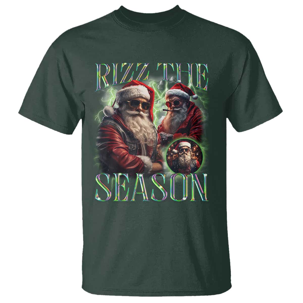 funny-christmas-santa-t-shirt-rizz-the-season-cool-santa