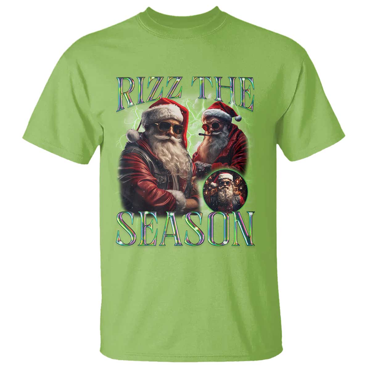 funny-christmas-santa-t-shirt-rizz-the-season-cool-santa