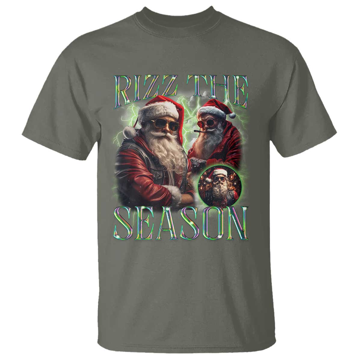 funny-christmas-santa-t-shirt-rizz-the-season-cool-santa