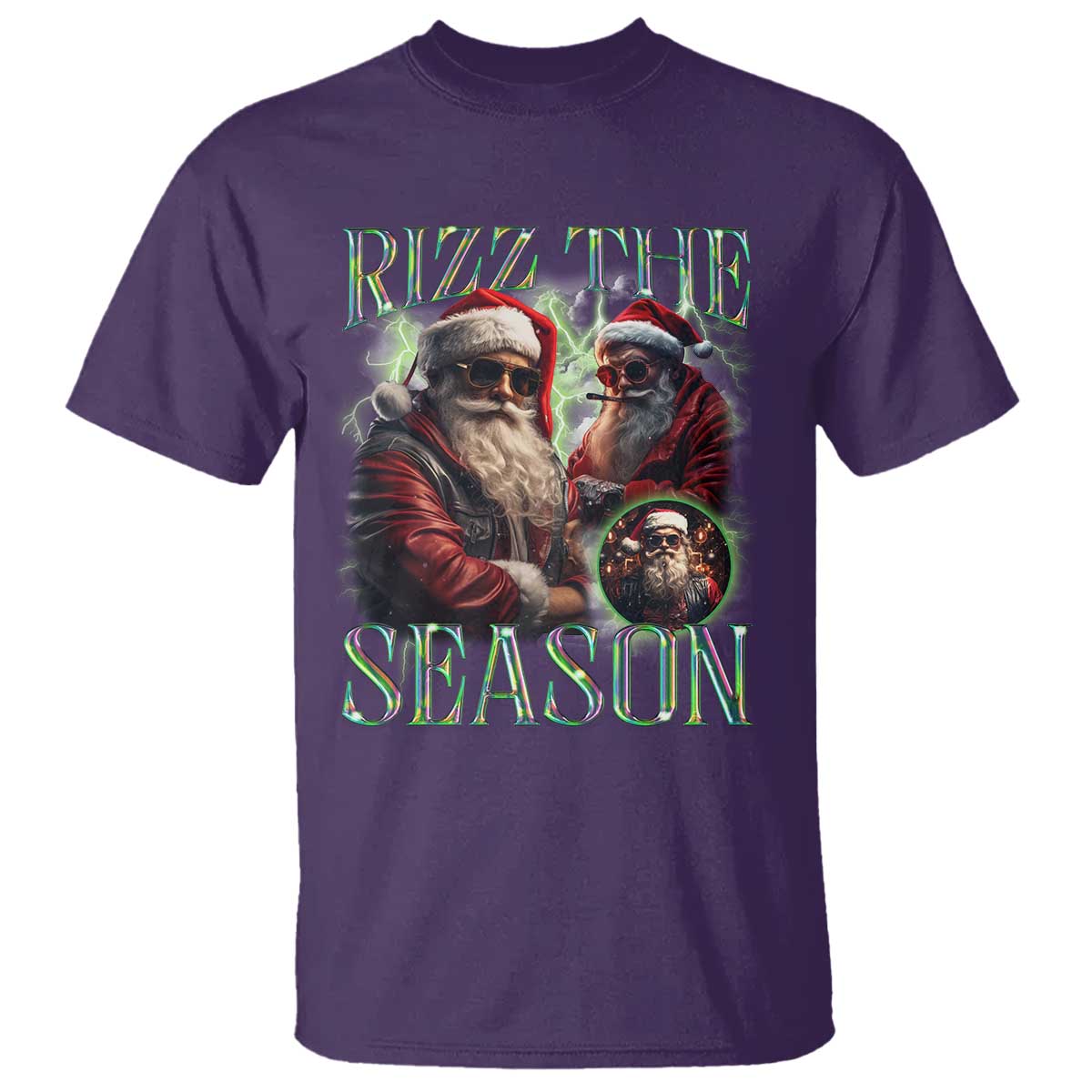 funny-christmas-santa-t-shirt-rizz-the-season-cool-santa