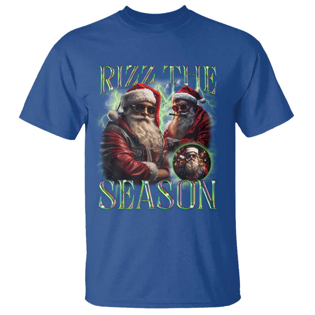 funny-christmas-santa-t-shirt-rizz-the-season-cool-santa