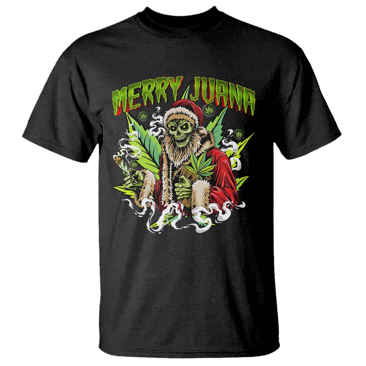 funny-weed-christmas-t-shirt-merry-juana-santa-skeleton-420