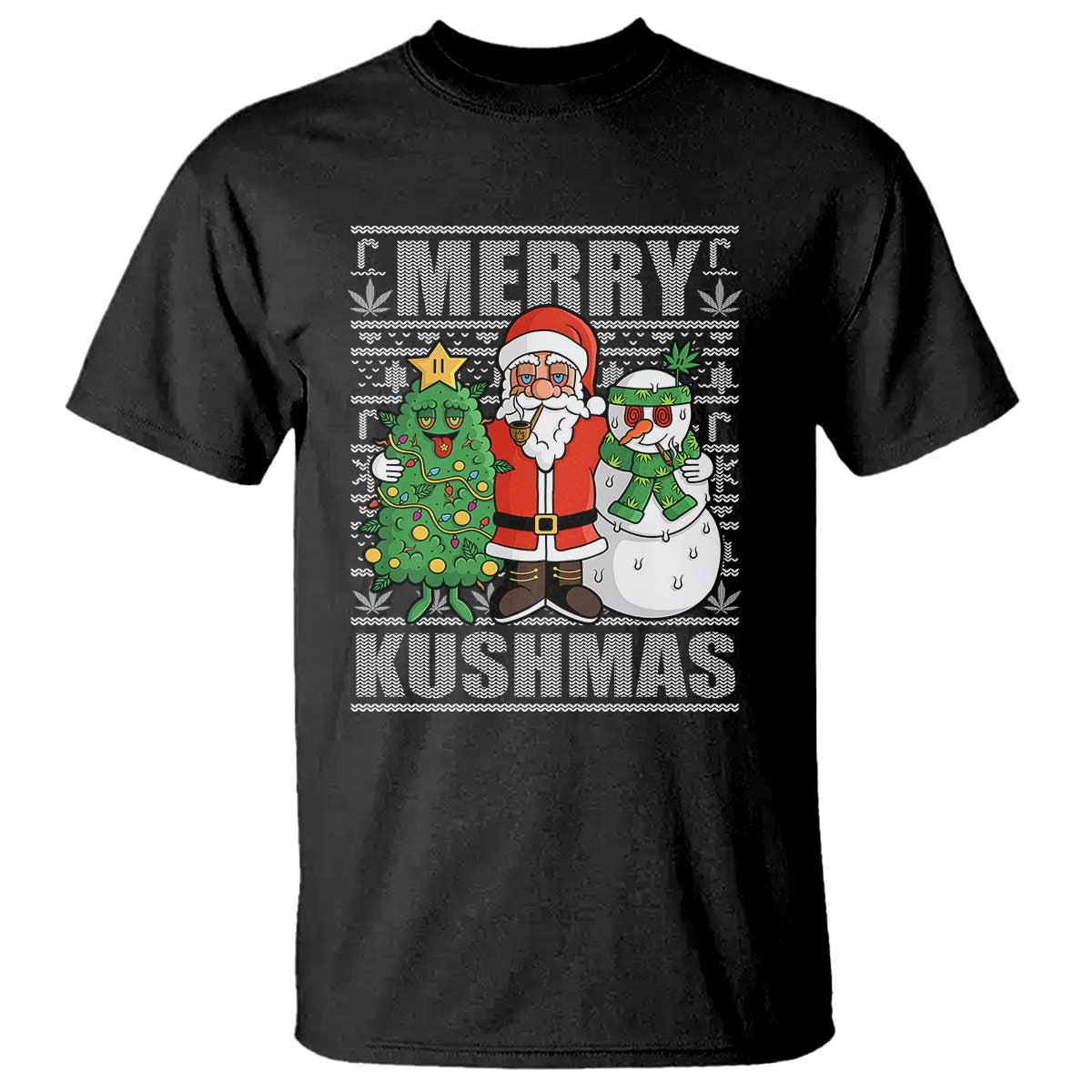 funny-weed-christmas-t-shirt-merry-kushmas-naughty-santa-snowman-cannabis-420