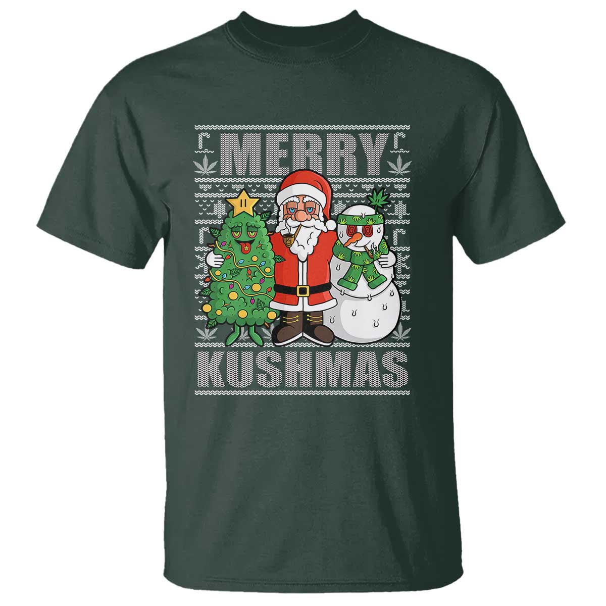 funny-weed-christmas-t-shirt-merry-kushmas-naughty-santa-snowman-cannabis-420