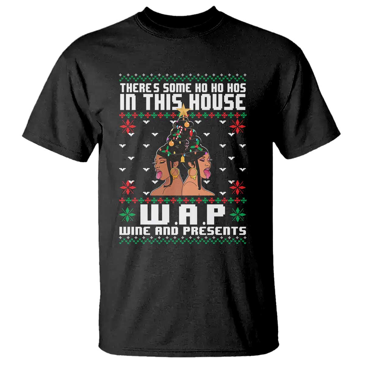 funny-christmas-t-shirt-there-is-some-ho-ho-hos-in-this-house-wap-wine-and-present