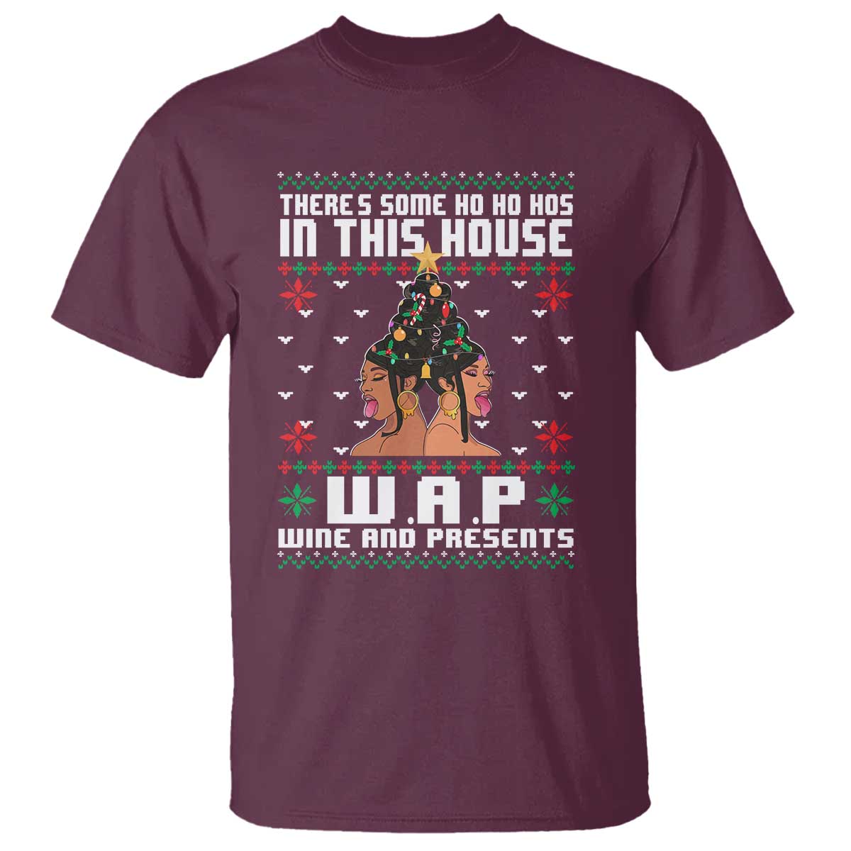 funny-christmas-t-shirt-there-is-some-ho-ho-hos-in-this-house-wap-wine-and-present