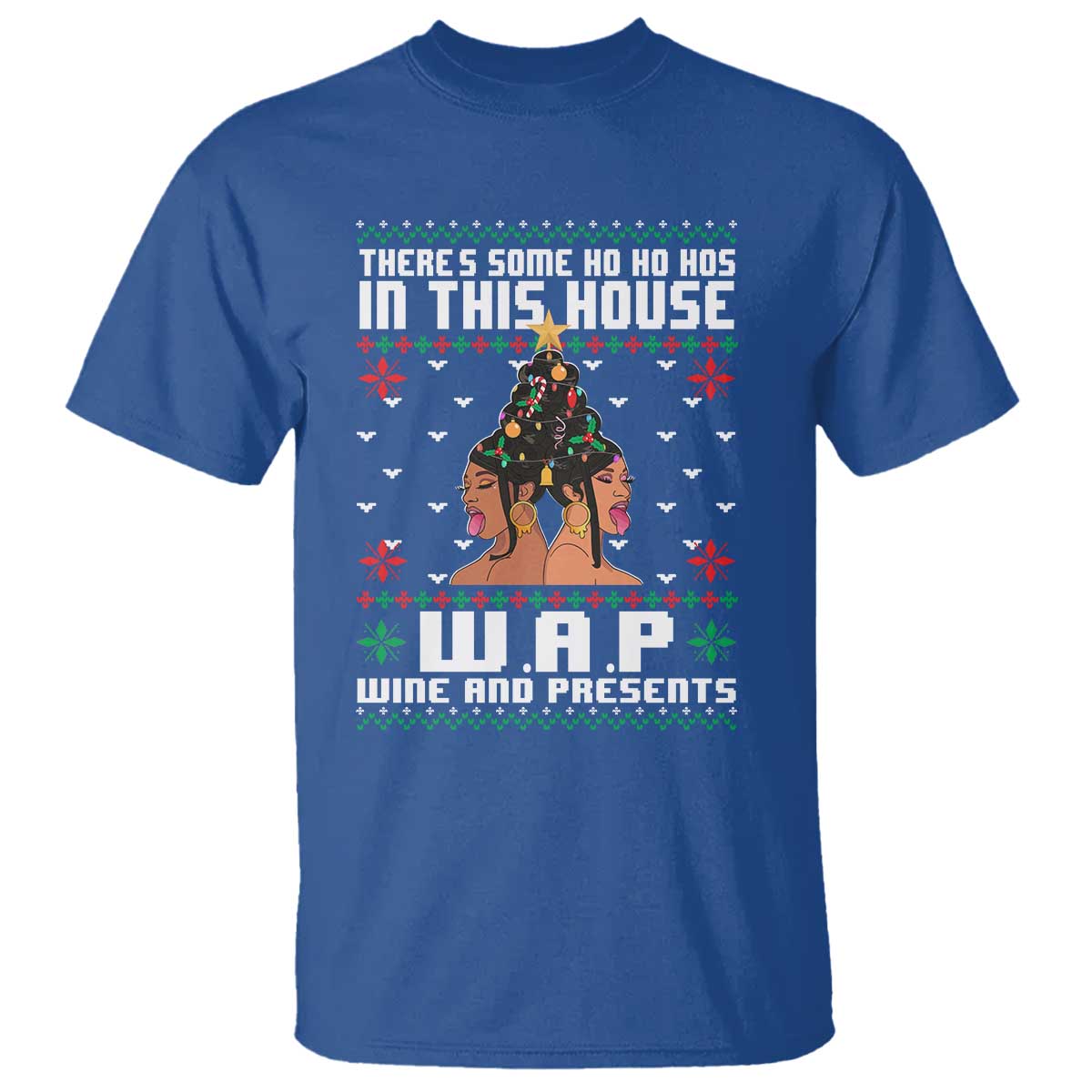 funny-christmas-t-shirt-there-is-some-ho-ho-hos-in-this-house-wap-wine-and-present