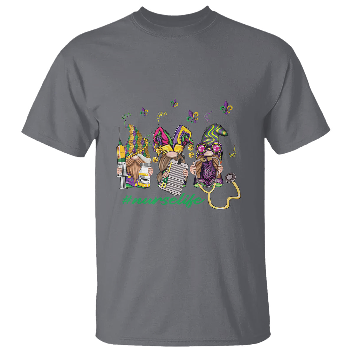 mardi-gras-t-shirt-jester-gnomes-nurse-rn-icu-nicu-er-scrub