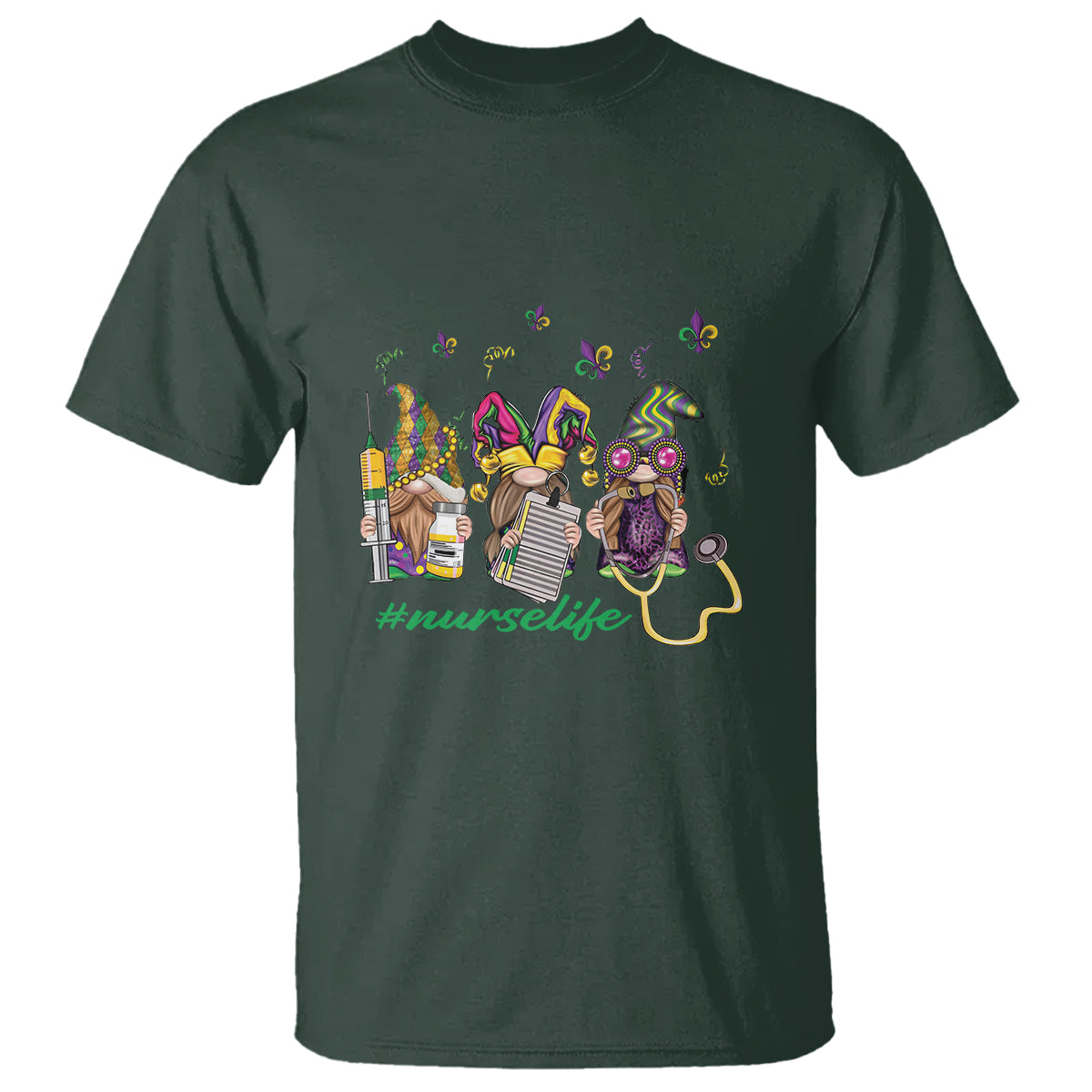 mardi-gras-t-shirt-jester-gnomes-nurse-rn-icu-nicu-er-scrub