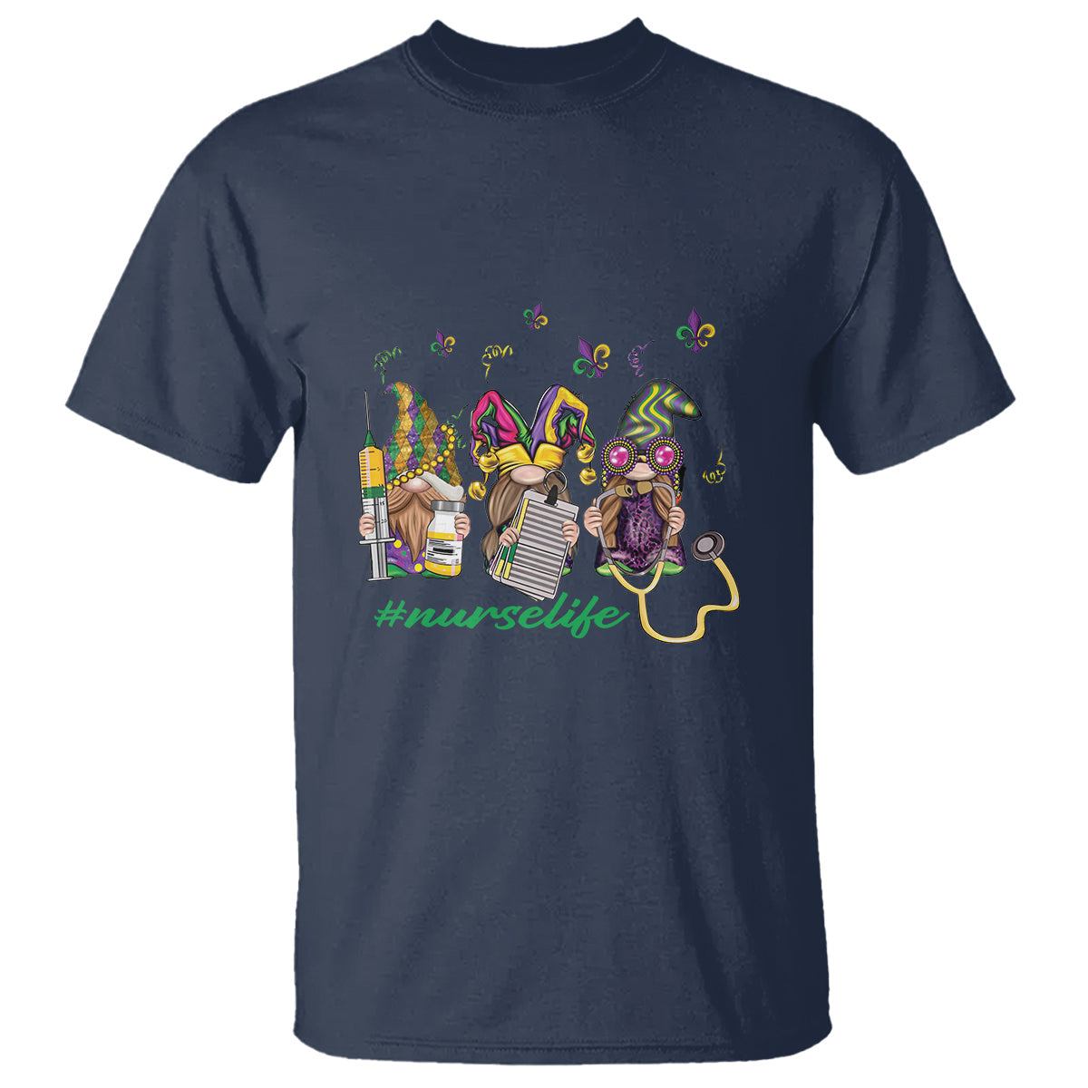 mardi-gras-t-shirt-jester-gnomes-nurse-rn-icu-nicu-er-scrub