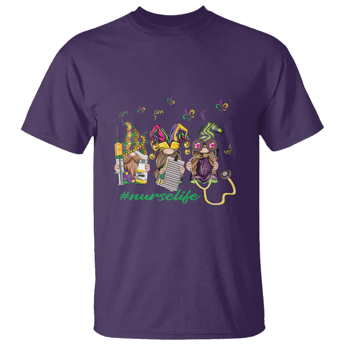 mardi-gras-t-shirt-jester-gnomes-nurse-rn-icu-nicu-er-scrub
