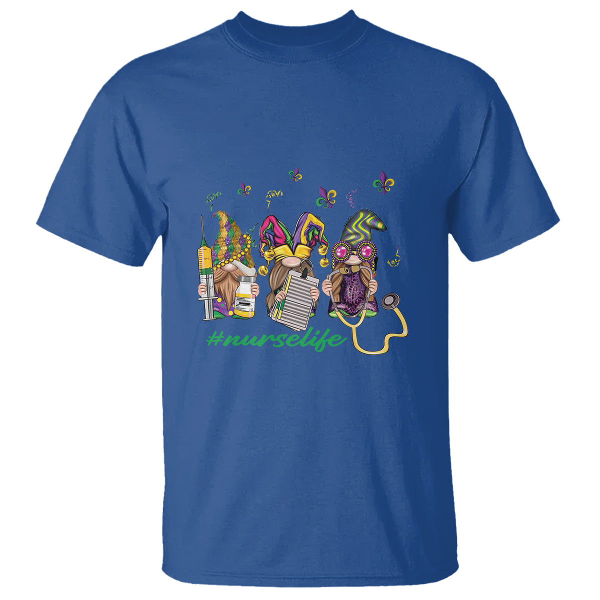 mardi-gras-t-shirt-jester-gnomes-nurse-rn-icu-nicu-er-scrub