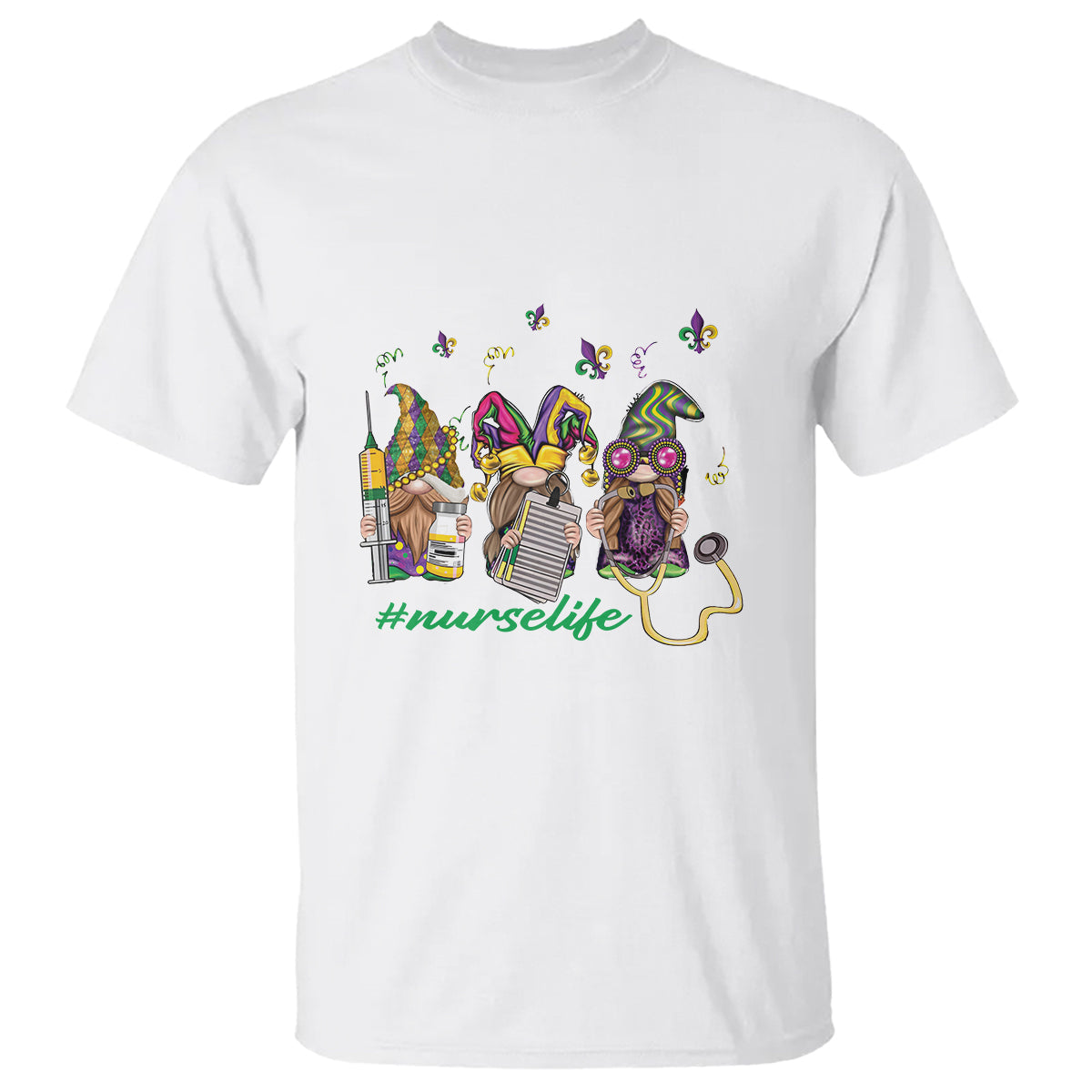 mardi-gras-t-shirt-jester-gnomes-nurse-rn-icu-nicu-er-scrub