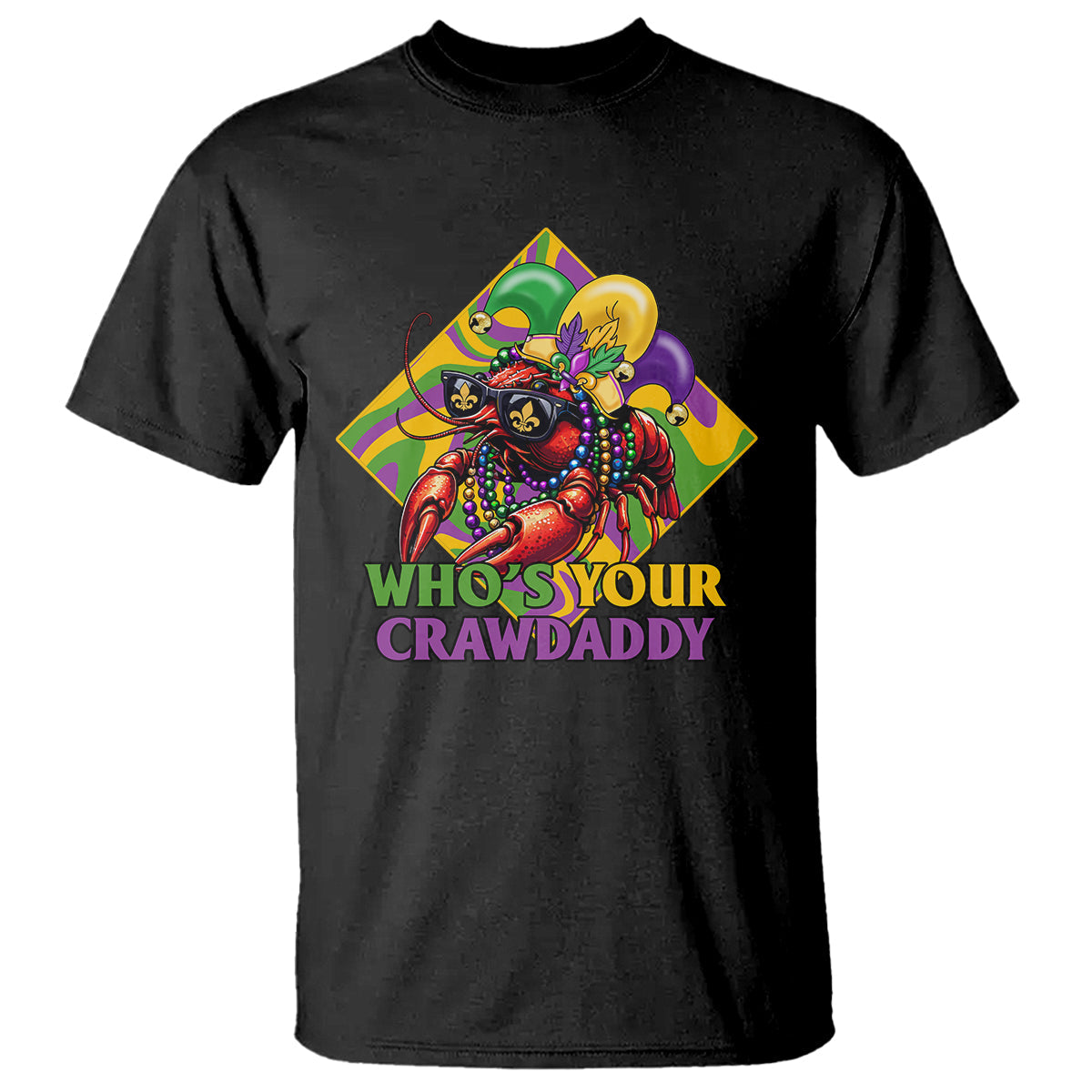 mardi-gras-t-shirt-whos-your-crawdaddy-funny-crawfish-jester-beads-1
