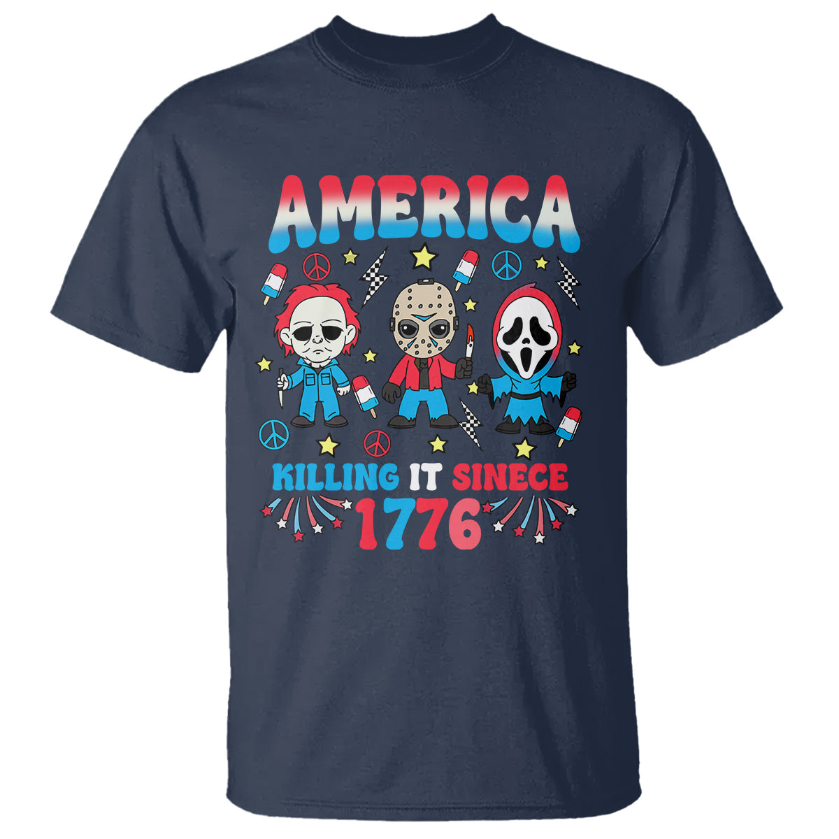 funny-4th-of-july-t-shirt-america-killing-it-since-1776-horror-1