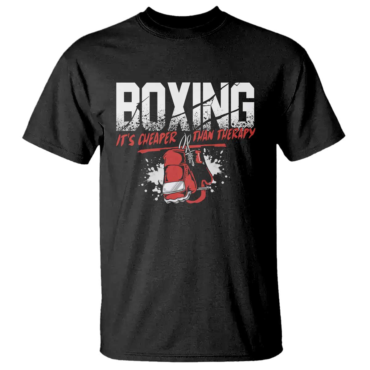 boxing-cheaper-than-therapy-t-shirt