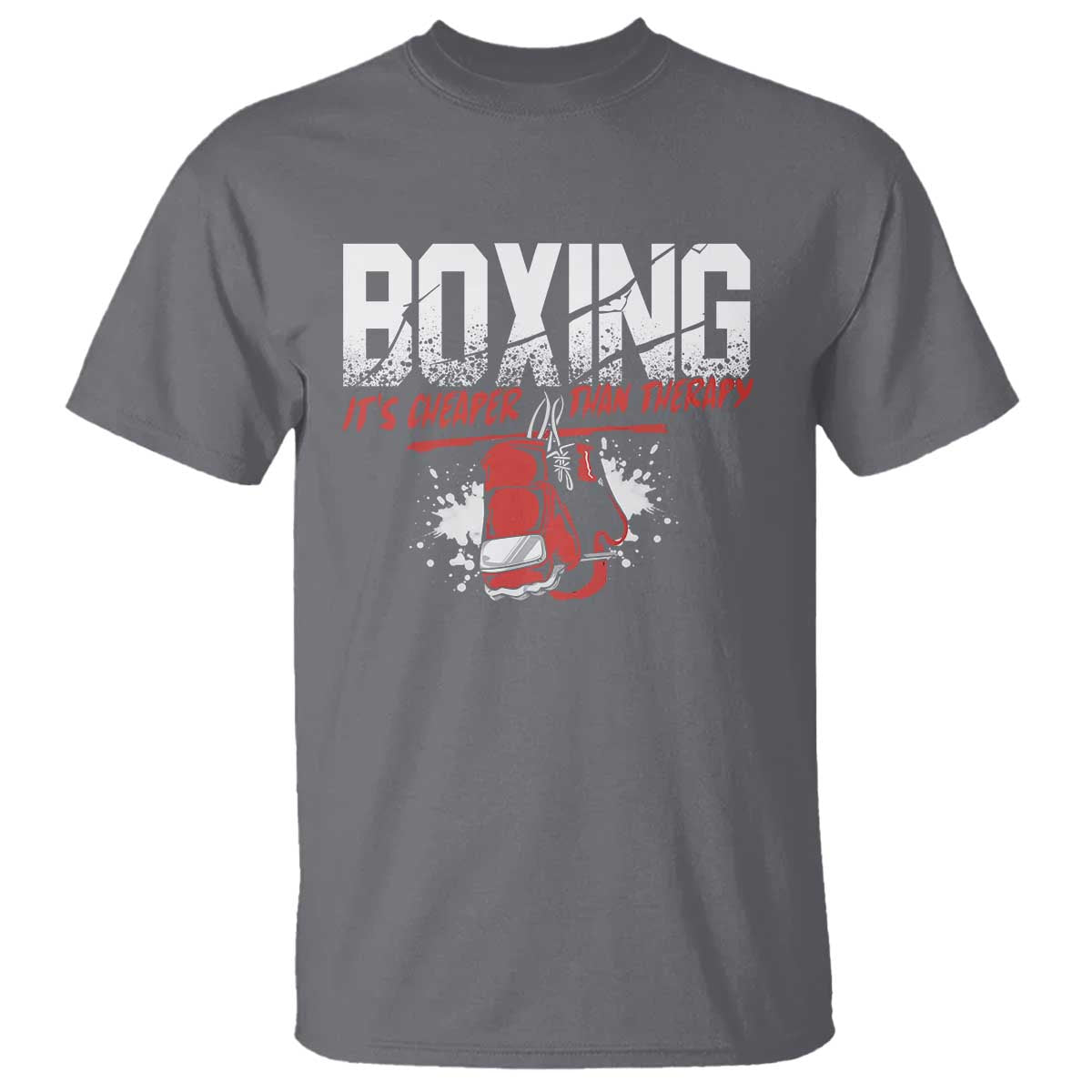 boxing-cheaper-than-therapy-t-shirt