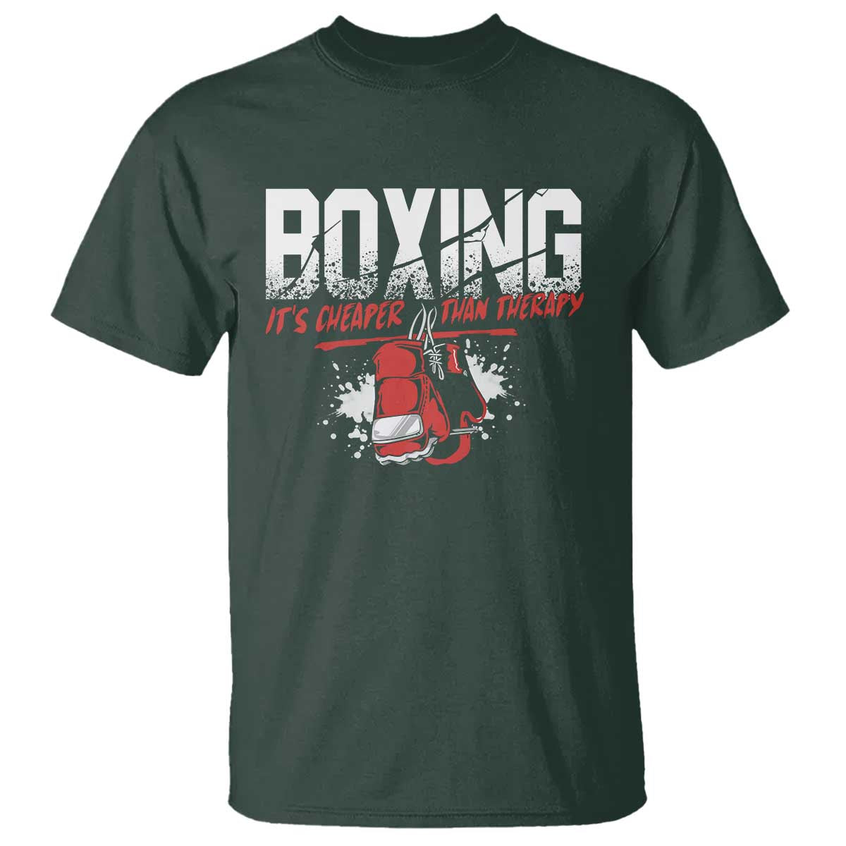 boxing-cheaper-than-therapy-t-shirt