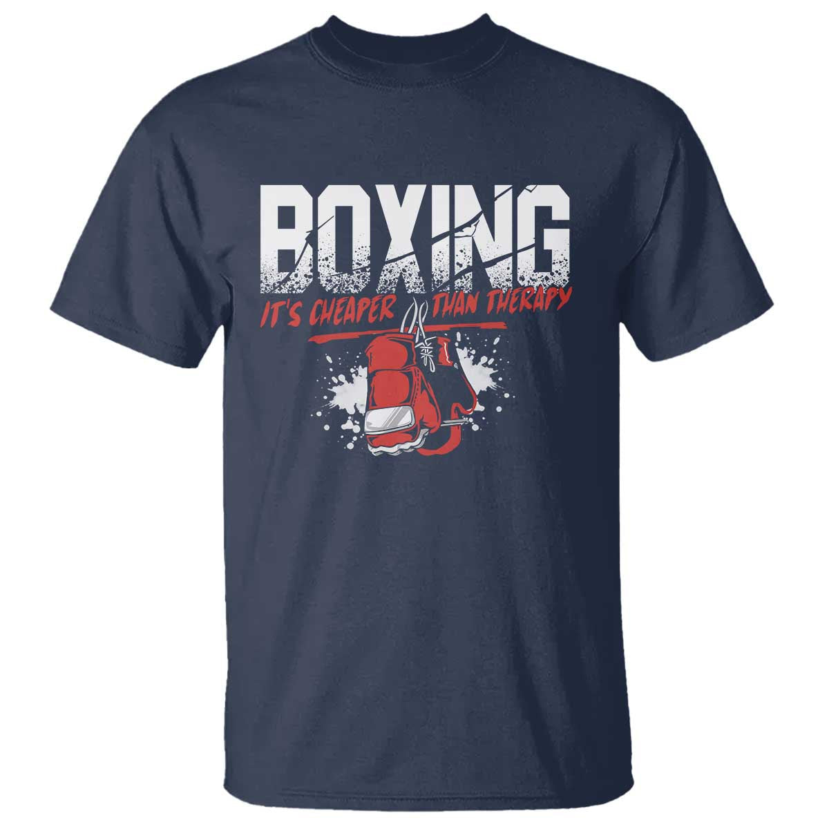 boxing-cheaper-than-therapy-t-shirt