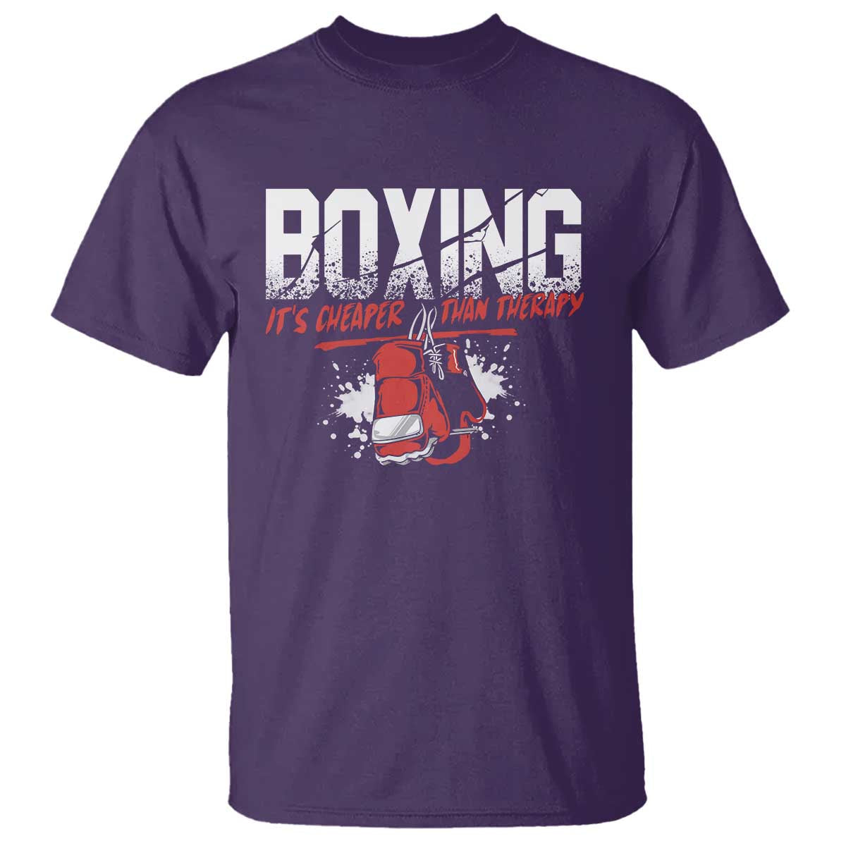boxing-cheaper-than-therapy-t-shirt