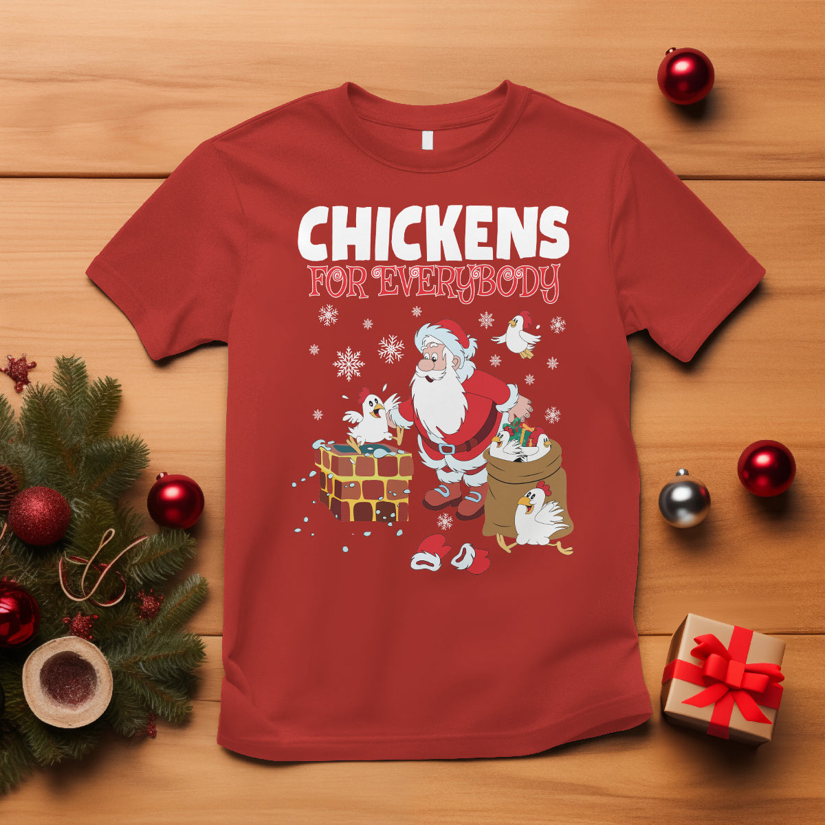 christmas-t-shirt-chickens-for-everybody-santa-present-chimney