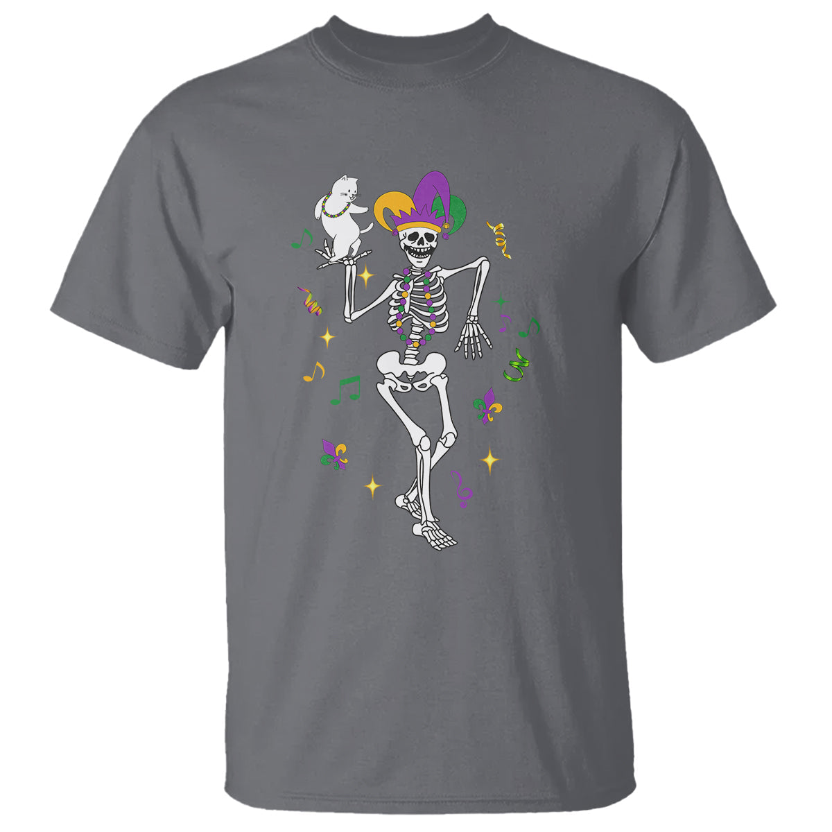 mardi-gras-funny-jester-skeleton-dancing-with-cat-t-shirt