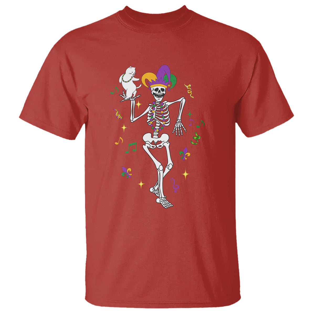 mardi-gras-funny-jester-skeleton-dancing-with-cat-t-shirt