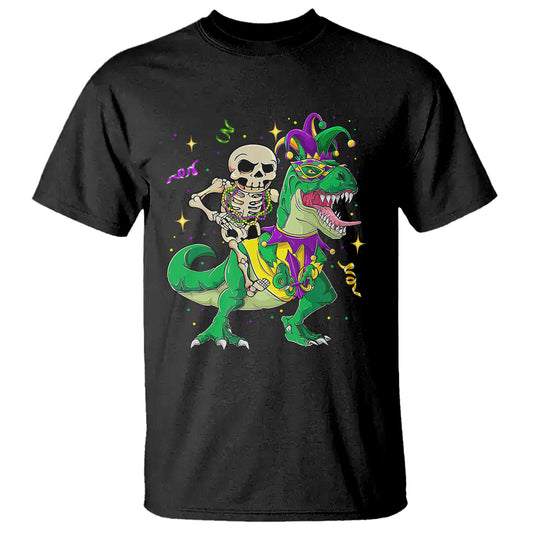 mardi-gras-funny-skeleton-on-dinosaur-jester-beads-t-shirt