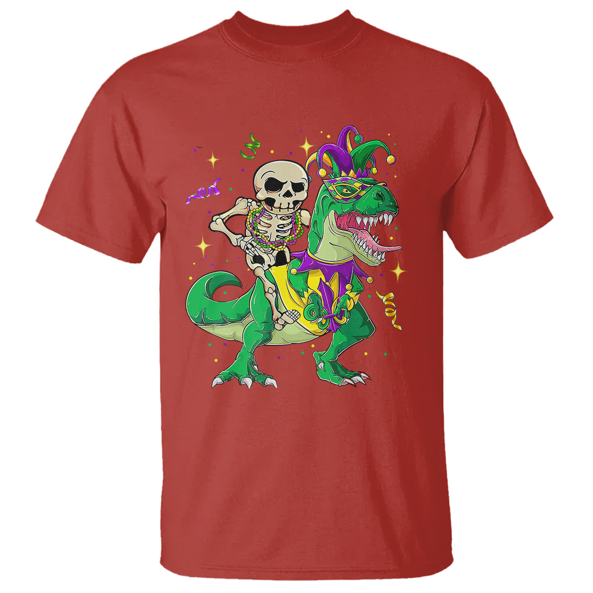 mardi-gras-funny-skeleton-on-dinosaur-jester-beads-t-shirt