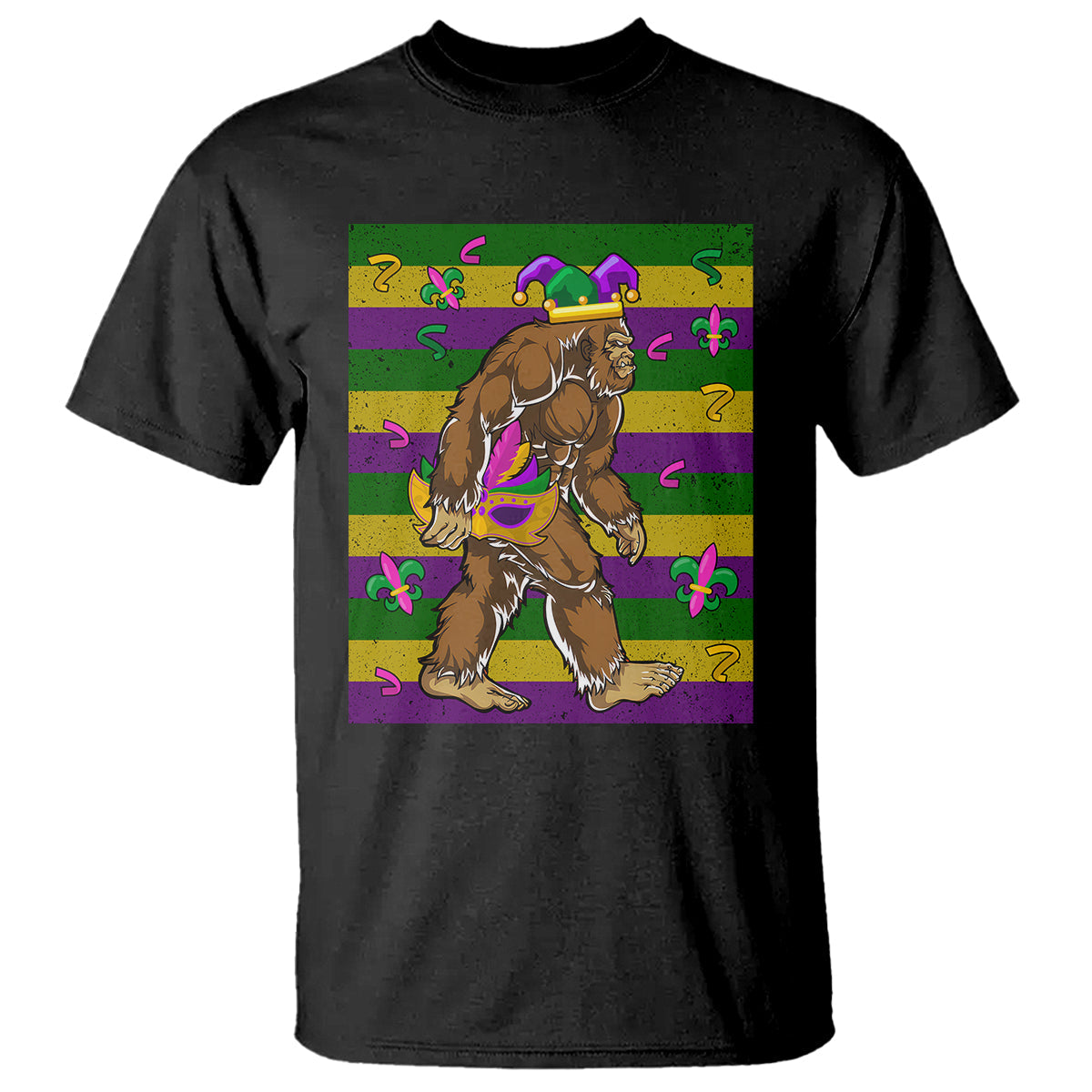 mardi-gras-bigfoot-sasquatch-funny-fat-tuesday-parade-t-shirt-1