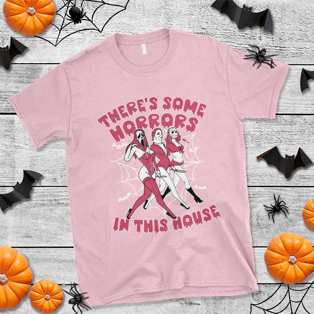 funny-pink-halloween-t-shirt-theres-some-horrors-in-this-house