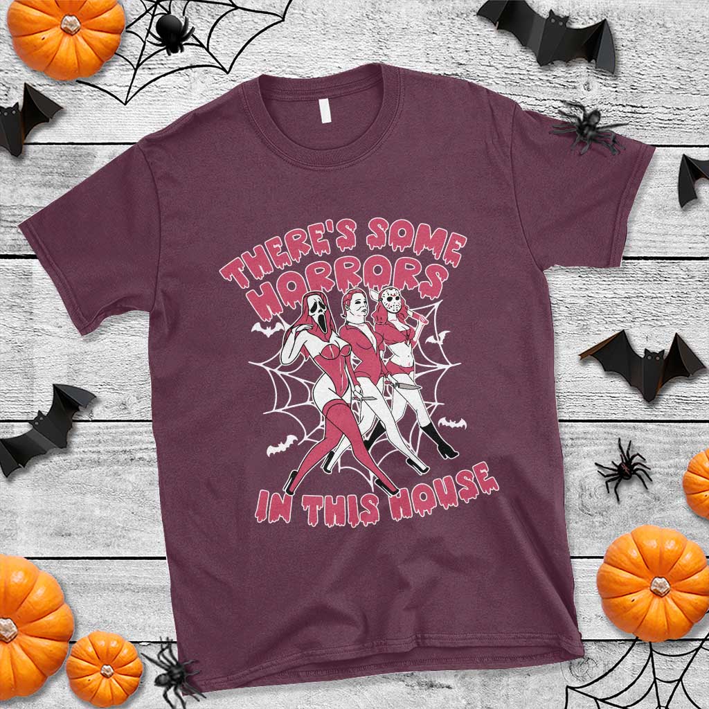 funny-pink-halloween-t-shirt-theres-some-horrors-in-this-house