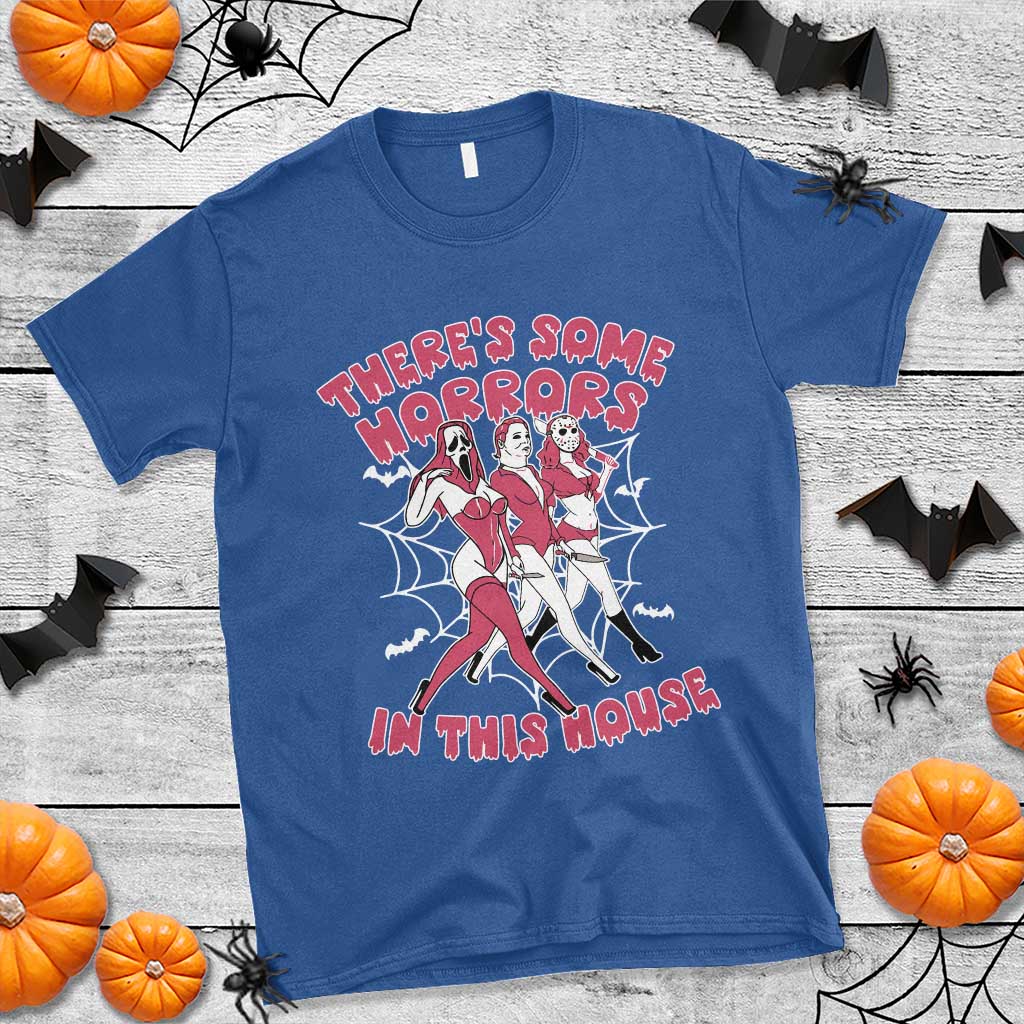 funny-pink-halloween-t-shirt-theres-some-horrors-in-this-house