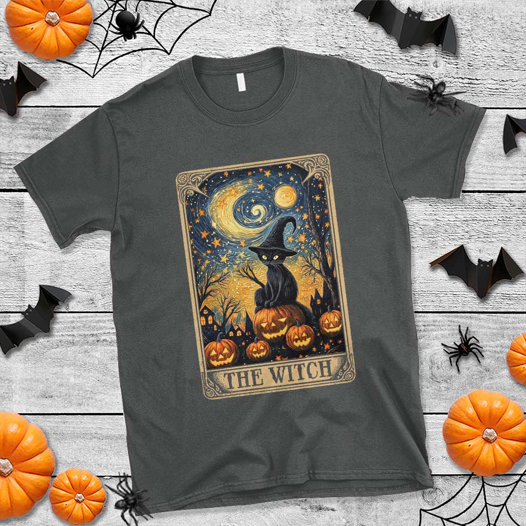 black-cat-witch-t-shirt-the-witch-tarot-card-starry-night-spooky-halloween