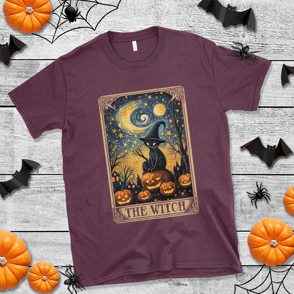black-cat-witch-t-shirt-the-witch-tarot-card-starry-night-spooky-halloween