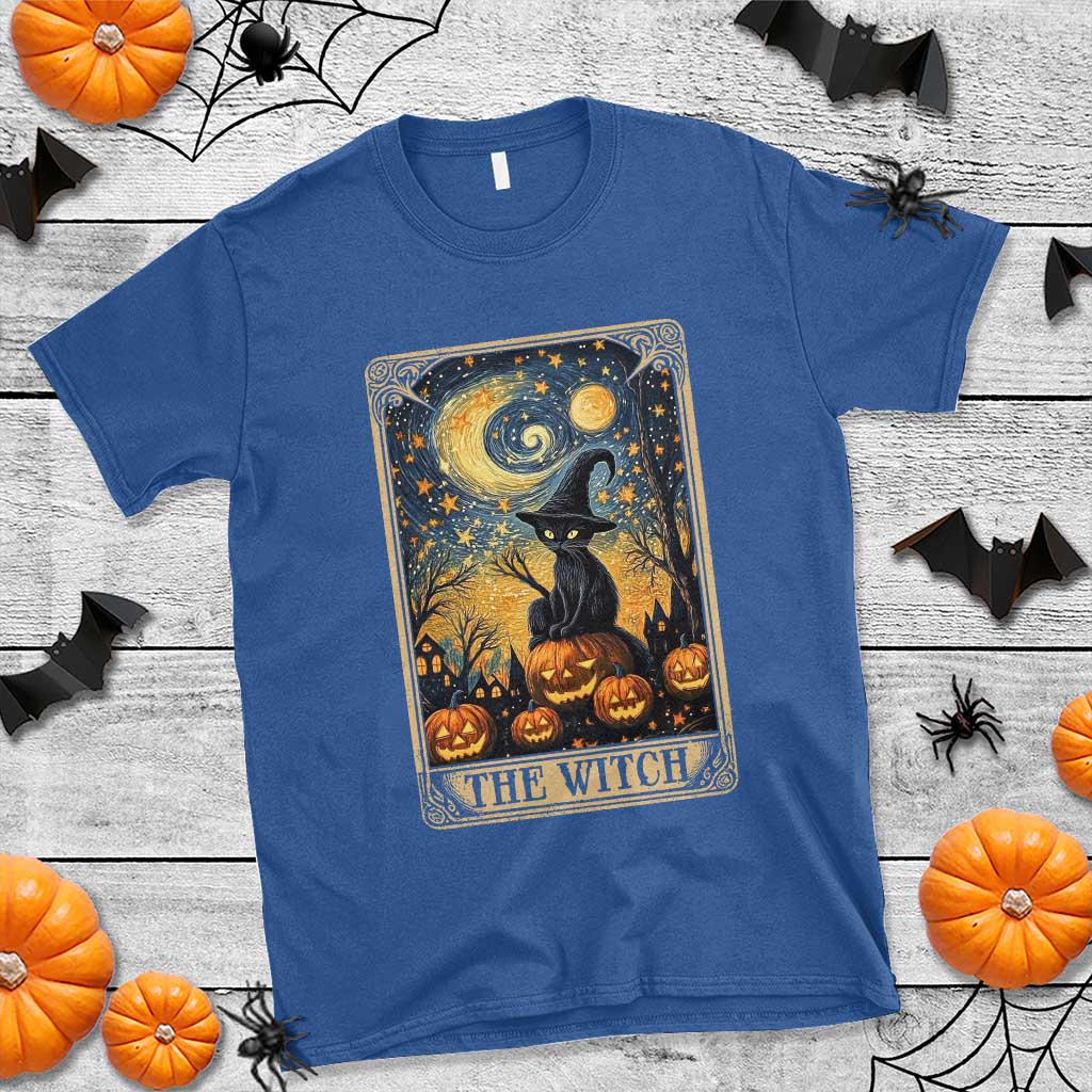 black-cat-witch-t-shirt-the-witch-tarot-card-starry-night-spooky-halloween